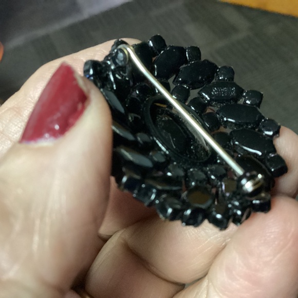 Black rhinestone made in West Germany. BLACKENED JAPANNED. - Picture 2 of 7